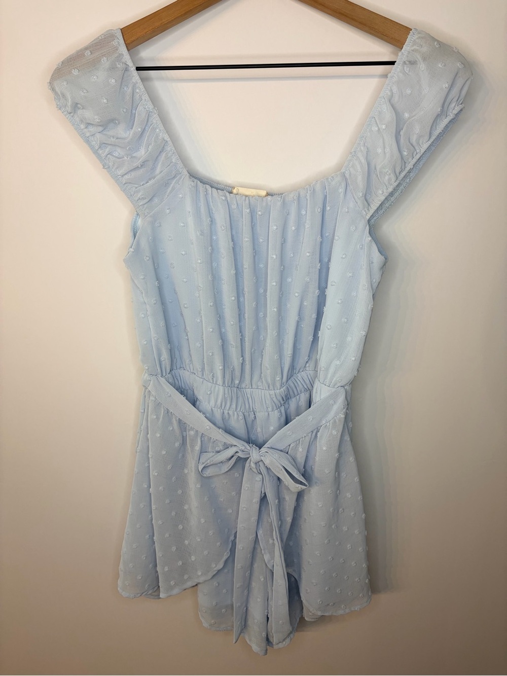 Altar’d State Women’s Blue Clip Dot Romper, Size Medium